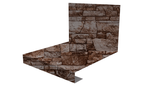 Планка примыкания нижняя к трубе фальц 140x200 мм, Дикий камень
