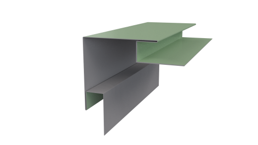Планка угла наружного сложная Блок-хаус 110x110x2000 мм, 6019 бело-зеленый глянцевый