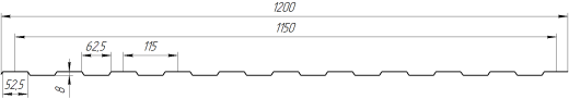Профнастил С8 1200/1150x0,45 мм, Дикий камень