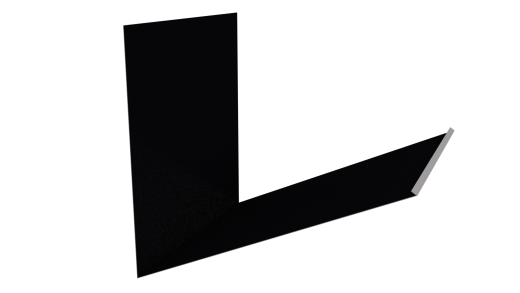 Планка примыкания верхняя к трубе фальц 250x210 мм, 9005 черный янтарь глянцевый