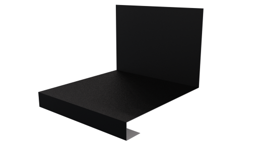 Планка примыкания нижняя к трубе фальц 140x200 мм, 9005 черный янтарь стальной бархат