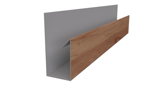 Планка П-образная Блок-хаус 30x30x2000 мм, Золотой орех 3D