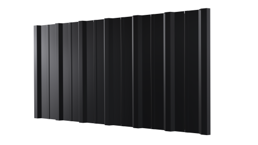 Профнастил НС16 1150/1100x0,4 мм, 9005 черный янтарь глянцевый