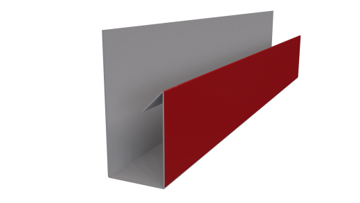Планка П-образная Блок-хаус 30x30x2000 мм, 3020 транспортный красный глянцевый