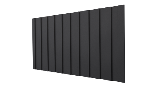 Профнастил С8 1200/1150x0,45 мм, 9005 черный янтарь матовый