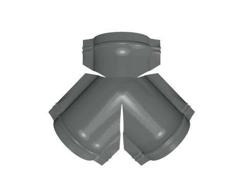 Тройник Y конька круглого 625x510 мм, 7037 пыльно-серый глянцевый