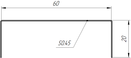 Декоративная накладка 20x60x20 мм, Дикий камень