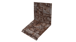 Планка примыкания верхняя к стене фальц 150x130x20 мм, Дикий камень