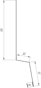 Планка стартовая фальц 135x30x55 мм, 9005 черный янтарь глянцевый