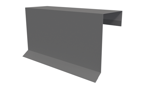 Планка торцевая фальц 65x97 мм, 9006 бело-алюминиевый глянцевый