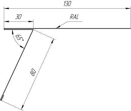 Планка карнизная фальц 130x80 мм, Золотой орех 3D