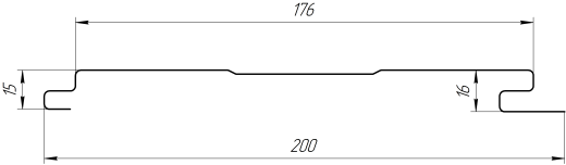 Лайн Про Изгиб 200/176x0,45 мм, 7024 графитовый серый глянцевый