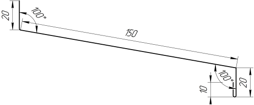 Отлив простой 20х150х20 мм, 1015 св. слоновая кость глянцевый
