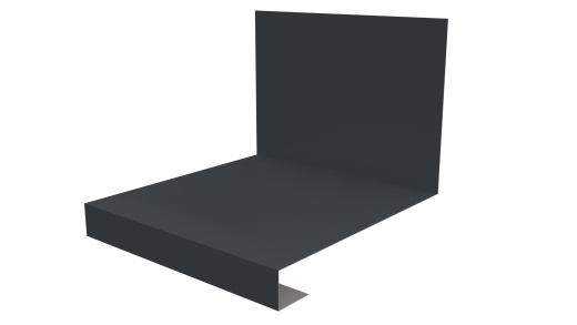 Планка примыкания нижняя к трубе фальц 140x200 мм, 7011 железно-серый глянцевый