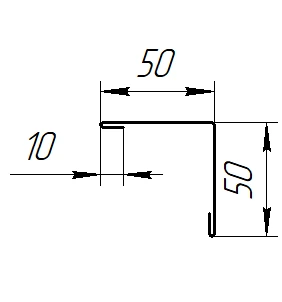 Угол наружный 50x50x2000 мм, 8019 серо-коричневый глянцевый