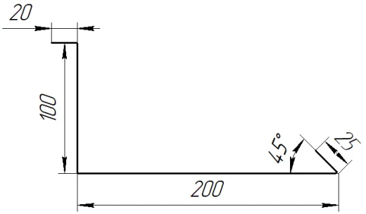 Планка примыкания нижняя 100x200x2000 мм, 3005 винно-красный глянцевый